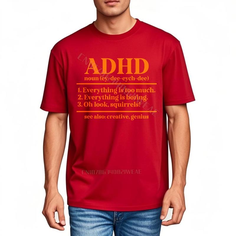 Unisex Tshirt Adult Relaxed Fit Tshirt Adhd Definition Printed On Shirt Casual Lightweight Tee Trendy Soft Cotton Teeshirt