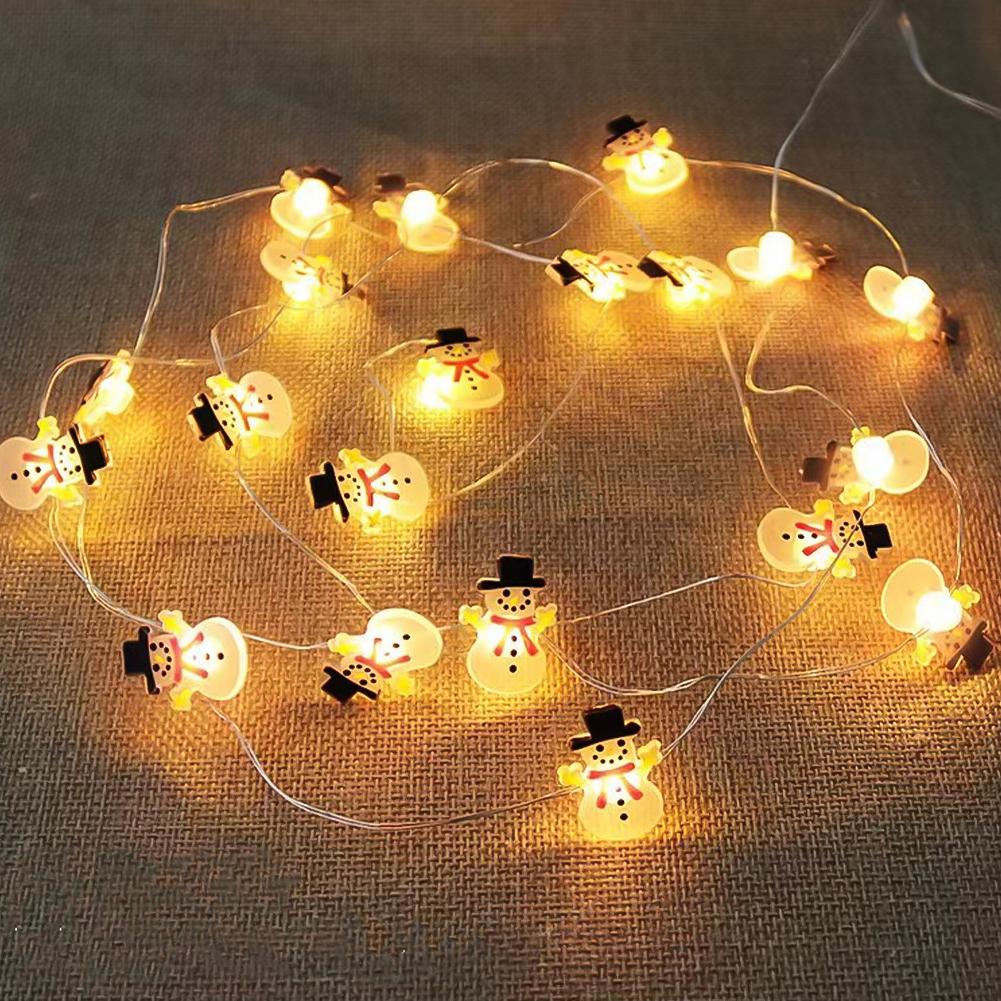 1Set Christmas Decoration LED Light String Snowflake Snowman Santa Claus Christmas Tree String Light Xmas Tree Ornament For Home