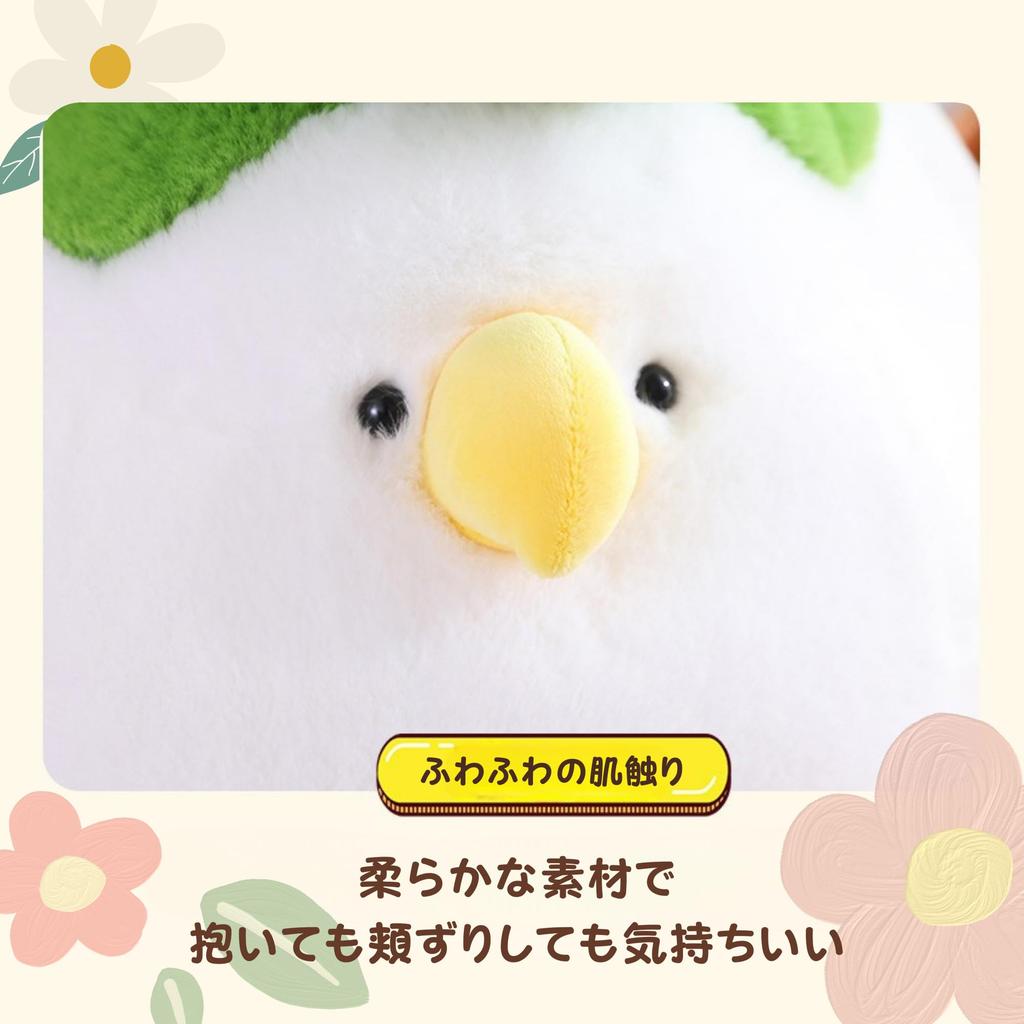 NASSIA Plush Toy - Cabbage and Bird - Funny, Cute, Humorous Item, Body Pillow, Relaxing Item, Gift (40cm)