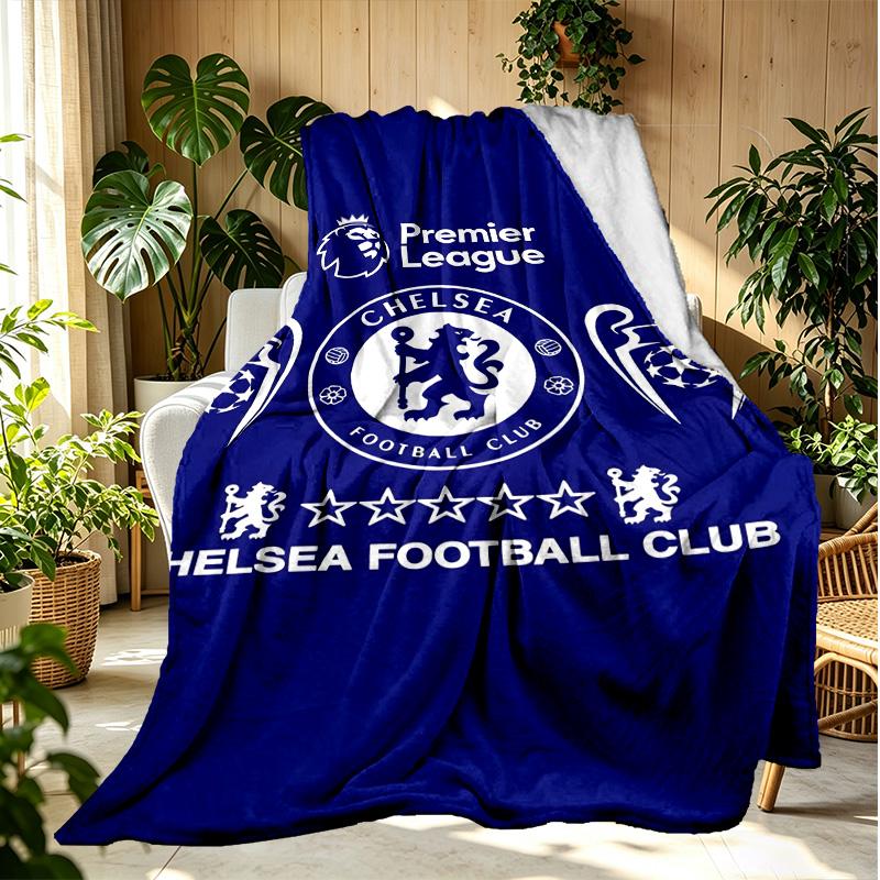Football club.C Pattern Blanket for Home Decoration, Bed, Sofa, Car Travel, Camping, Suitable for All Seasons, Birthday Christmas Gift