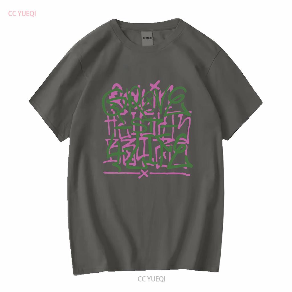 Grove Street Graffiti T-shirt in Cotone Pesante vintage Lavata Traspirante Elasticizzata Casual grafica Leggermente Morbida moda streetwear