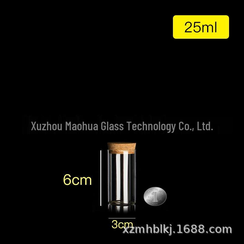 30mm Straight Neck Corked Glass Vial Bottle for Candy & Dispensing