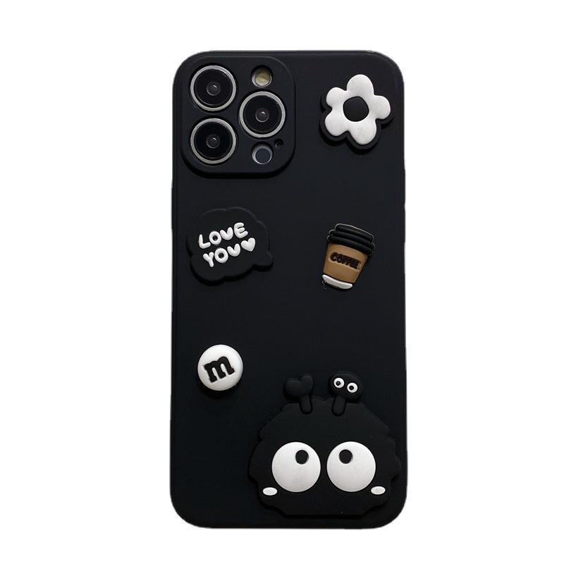 Applicable to iPhone17 mobile phone case black briquettes coffee Apple 16 new 15promax cute couple 13 funny
