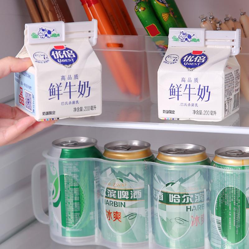 2Pcs Plastic Japanese Style Milk Box Sealing Clip Boxed Beverage Sealing Clip Snack Bag Household Food Sealing Clip
