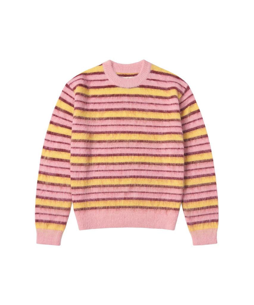 Banwonateullie Kn4255 Hairy Stripe Knit_Pink
