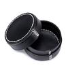 New first-layer vegetable tanned cowhide jewelry box round retro multi-functional storage box high-end jewelry box