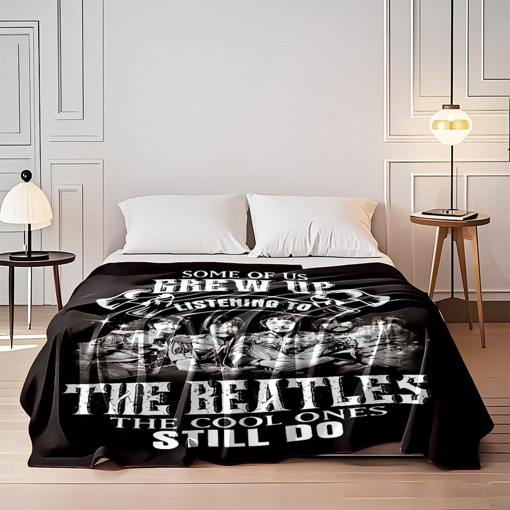 Coperta nostalgica per fan dei Beatles per tutte le stagioni coperta per la pausa pranzo plaid regalo