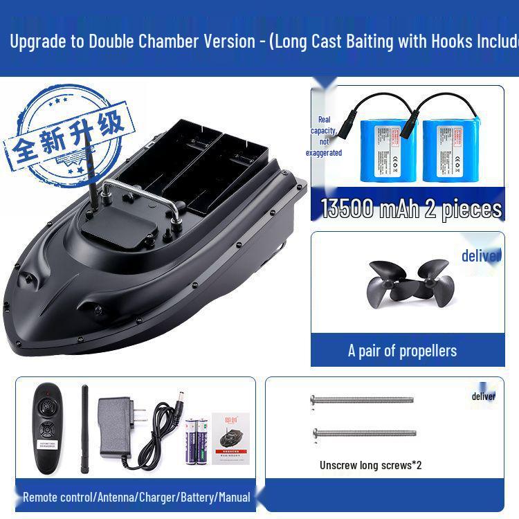 Smart 600m Remote Control High-Power Bait Boat with Constant Speed Cruise & Auto Unhooking Function for Fishing.