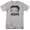 Betty Boop - Boop Nope - Adult Unisex Short Sleeve T-Shirt - Gray