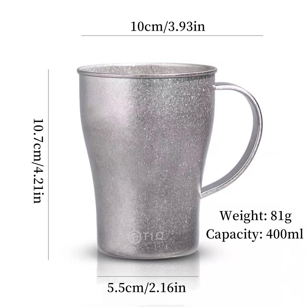 

Vintage Pure Titanium Coffee Mug,Outdoor Portable Handle Mule Milk Beer 400 ml Juice Cup,Silver Gray Water Drinking Tumbler 10.7cm 400ml серебряный