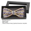 Men Bow Tie Adjustable Fit Shiny Rhinestone Design Neck Tie Weddings Groomsmen Business Formal Occasions Accessories
