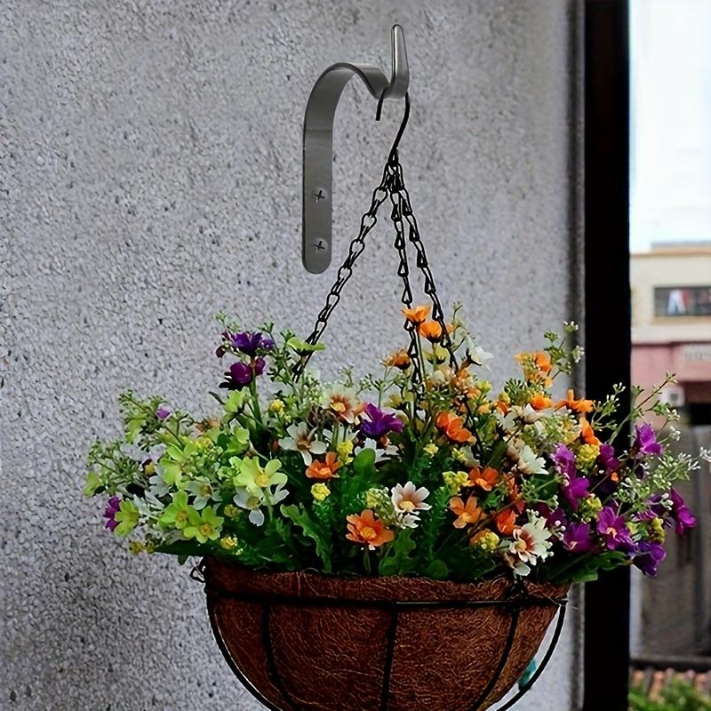 4pcs Metal Wall Hook - J-Shape Wall Hook Metal Flower Pot Hanging Iron Hook Fixing Outdoor for Garden Wall Basket Plant Rack Bathroom Bracket