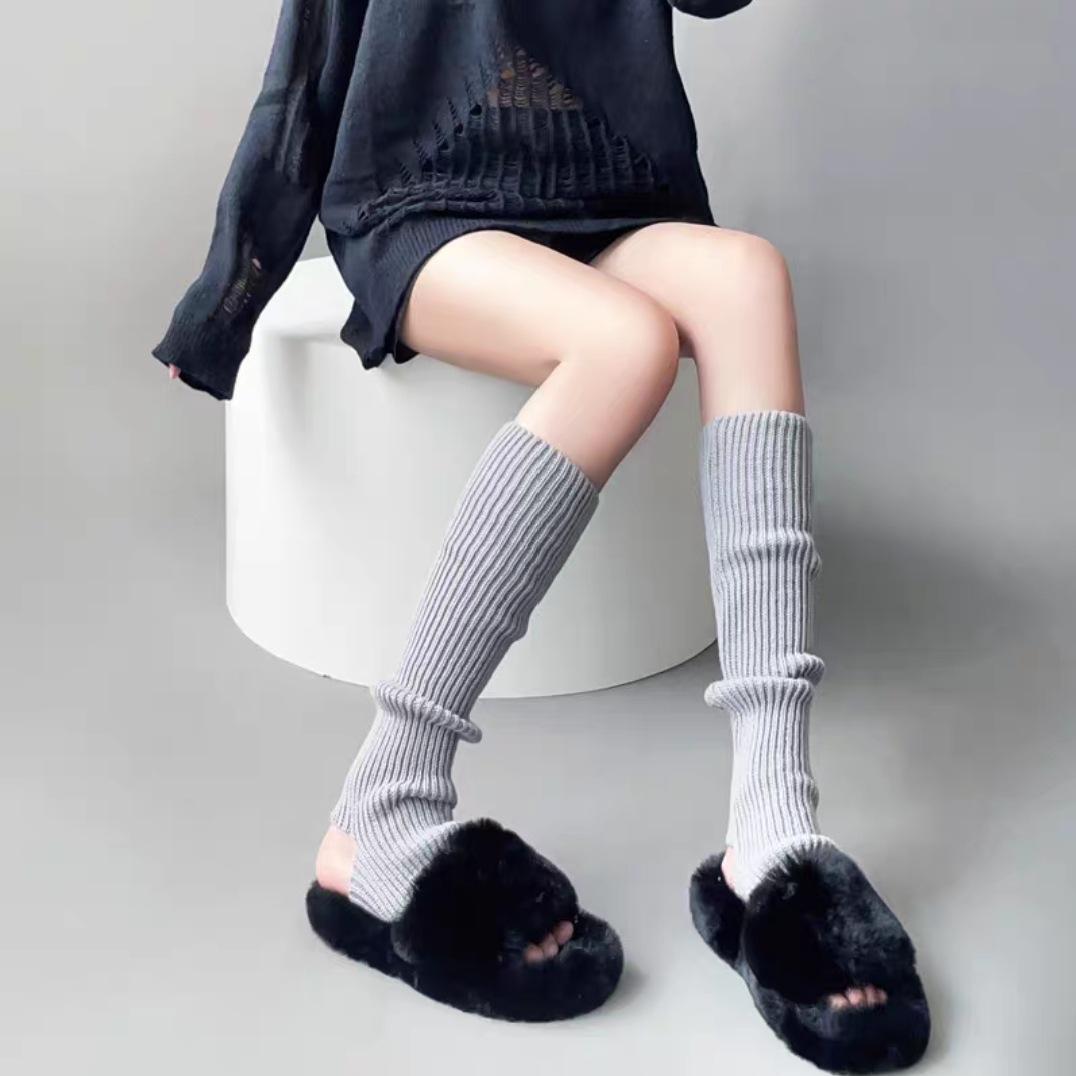 

Японская мода застежка-молния широкие белые чулки вязаные чулки женские пикантные леггинсы для девочек зимние высокие носки 6