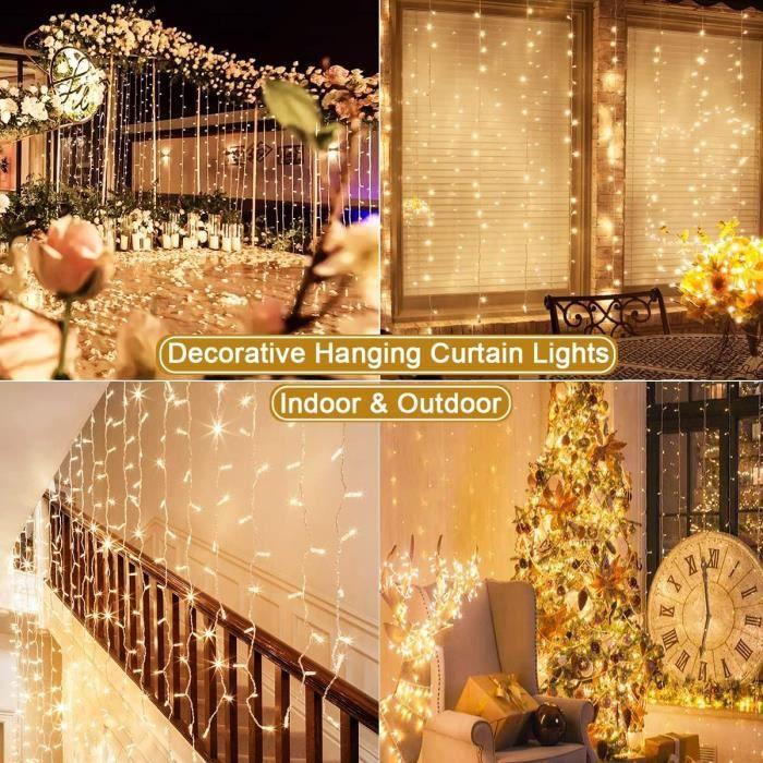 Světelný závěs - Dekofun - 600 LED - 6m x 3m - Teplá bílá - Vodotěsný IP65