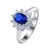 Hot Sale Concubine Popular Tanzanite Dark Blue Diamond Engagement Ring Green Zircon Real Gold Ring