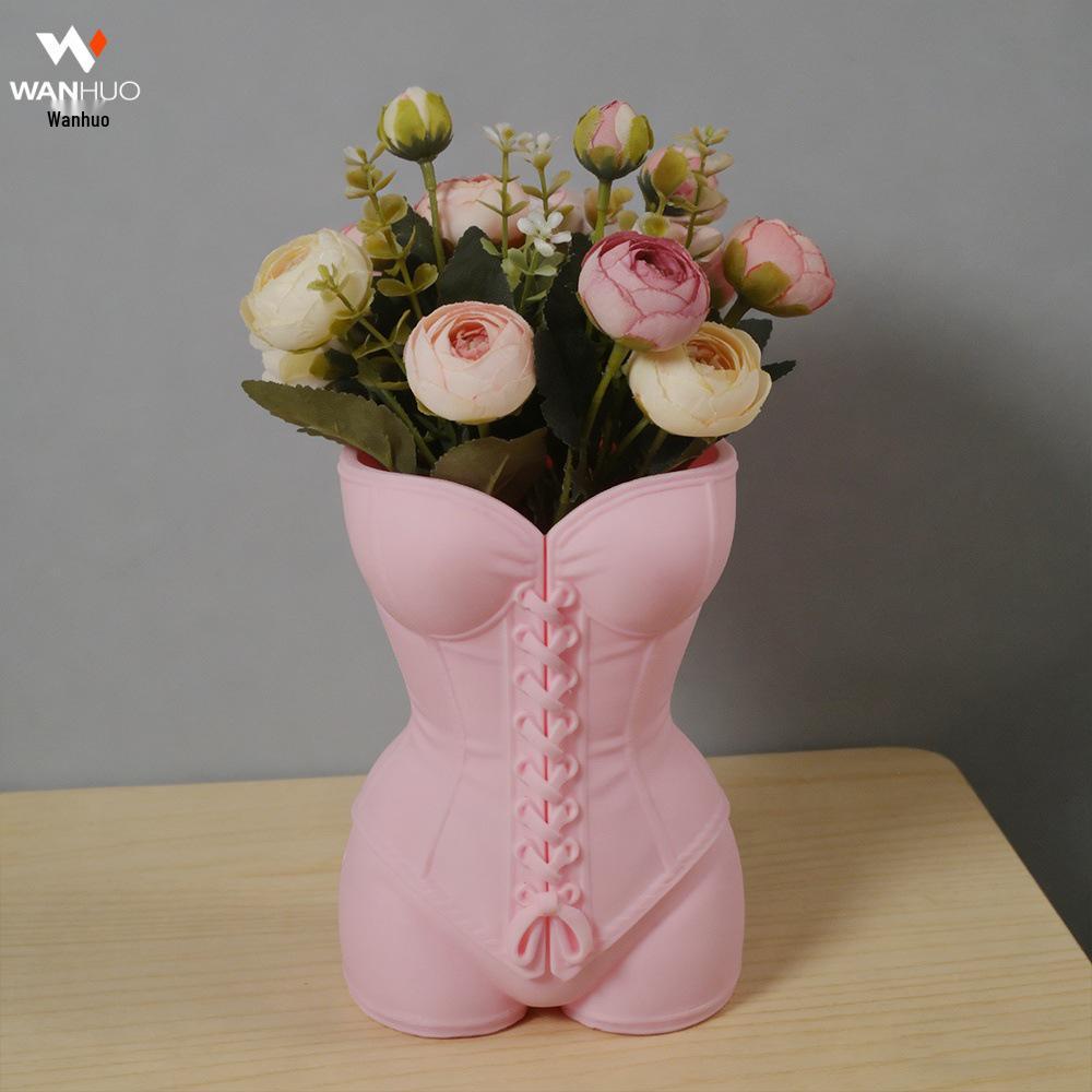 3D Printed Realistic Woman Waist-Cinching Vase Pen Holder - Desktop Decoration & Multi-Purpose Ornament