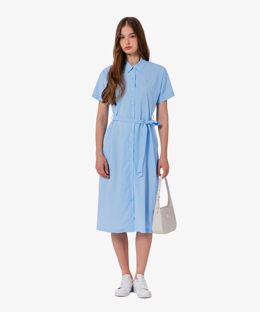 Lacoste Women'S Belted Short Sleeve Shirt Dress Ef306E-56G Aey