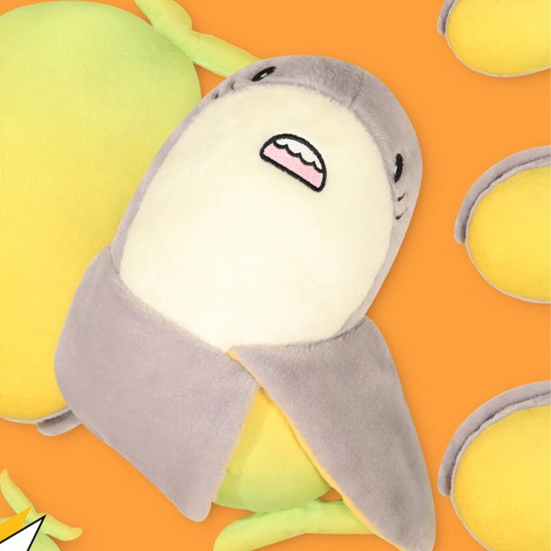 Cute Mango Shark Plush Toy Pillow For Boys And Girls Stuffed Animal Shark Doll With Pp Cotton Filling