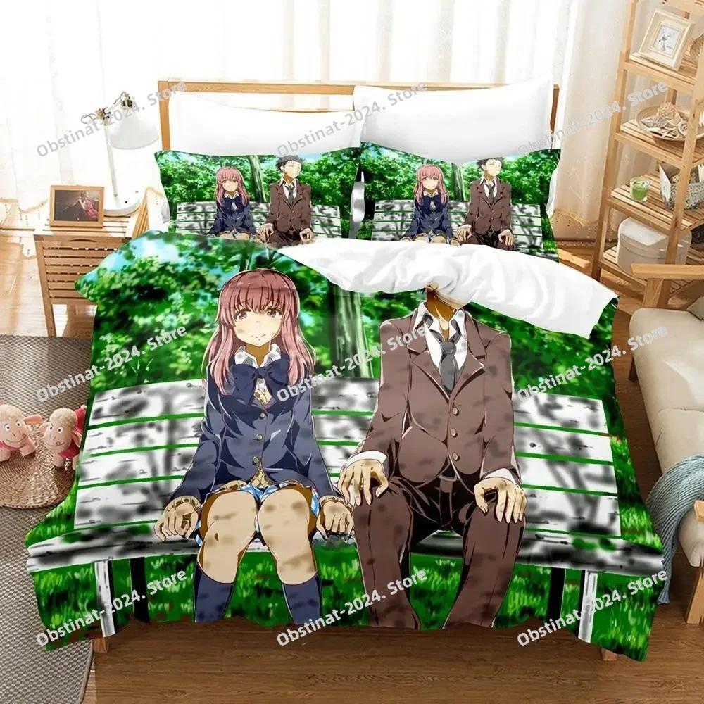 3d Anime Film A Silent Voice Bedding Set Printed Bed Set Duvet Cover Sheet Pillowcase Bed Soft Quilt Cover Full Queen King Size