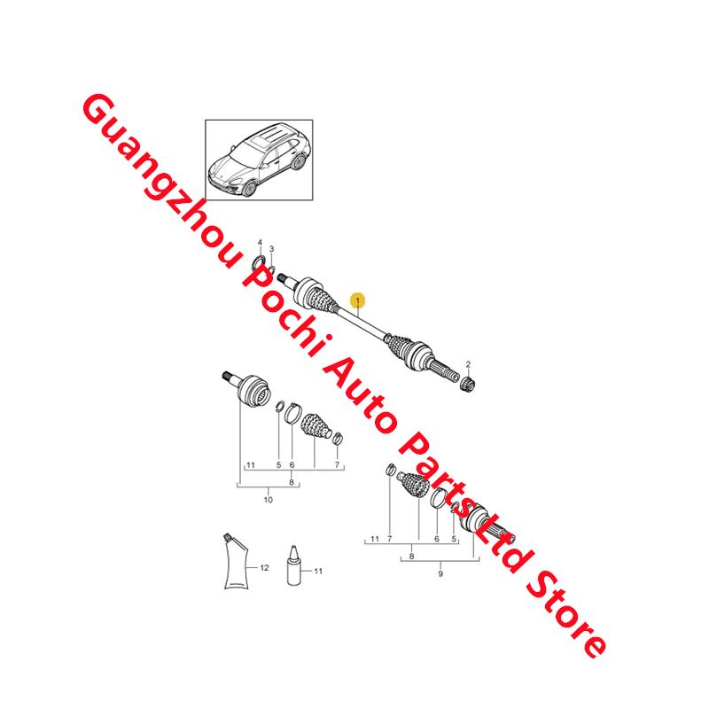 Suitable for Porsche Cayenne Touareg Rear Swing Half Axle 95833202432 95833202431 95833202430 7P0501201G 7P0501201Q 7P0501201S