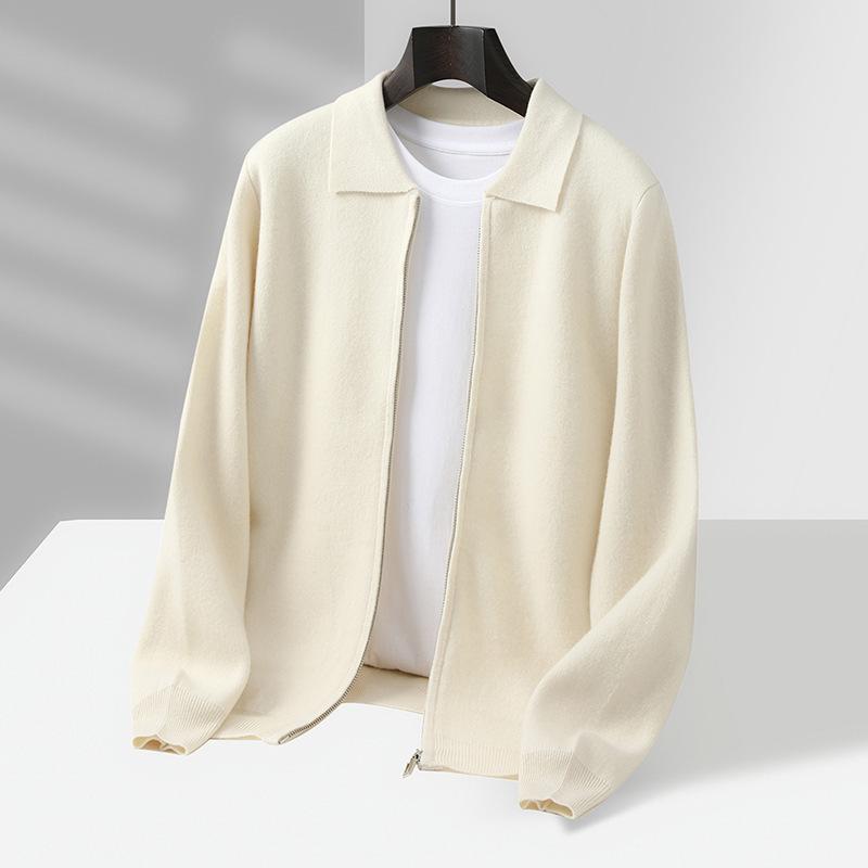 Herren Strickjacke aus 100% reiner Wolle - Dick, Locker, Trendige Reversjacke für Herbst/Winter, Große Größen erhältlich