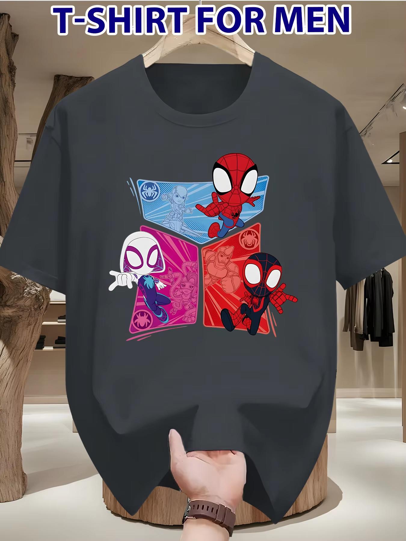

2026 new Marvel Spidey and His Amazing Friends Tshirt Kids Adults Casual Short Sleeve Superhero Graphic Tee High quality 4XL