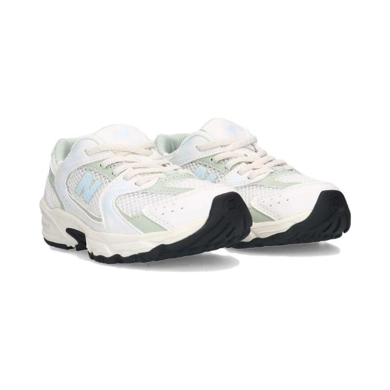 New Balance 530 Kids White Green Low Top Running Shoes Wear Resistant PZ530ZO
