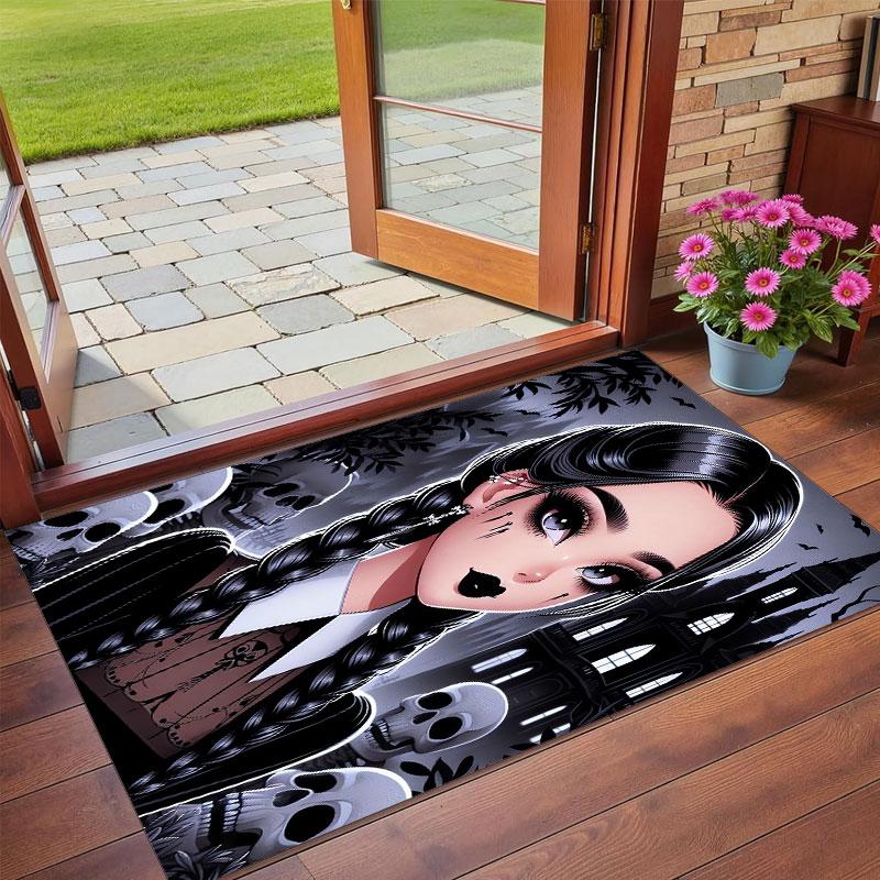 Crystal Velvet Rug Soft Non Slip Indoor Floor Mat Home DecorWednesday Addams