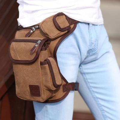 Men's Bicycle Leg Bag Multifunction Outdoor Cotton Sports Leg Bag Canvas Waist Bag Money Belt Fanny Pack