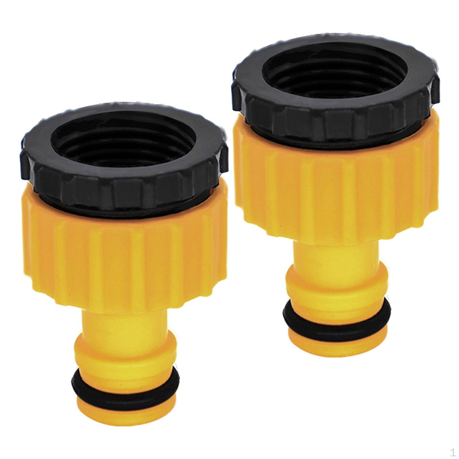 

2x Hose Tap Connectors, Threaded Faucet Adapter, 3/4 1/2 Coupling Joint Adapter for Home, Patio,
