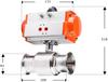 19-108mm Pipe 1.5" 2" -4" Tri Clamp 304 316L Stainless Steel Sanitary Ball Valve With Pneumatic actuator Homebrew