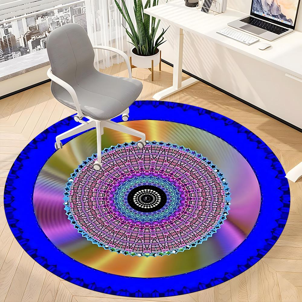 1PC Mandala Pattern Chair Carpet for Office, Indoor Non-Slip Washable Carpet, Soft Comfortable Mat For Office Room yy250930311
