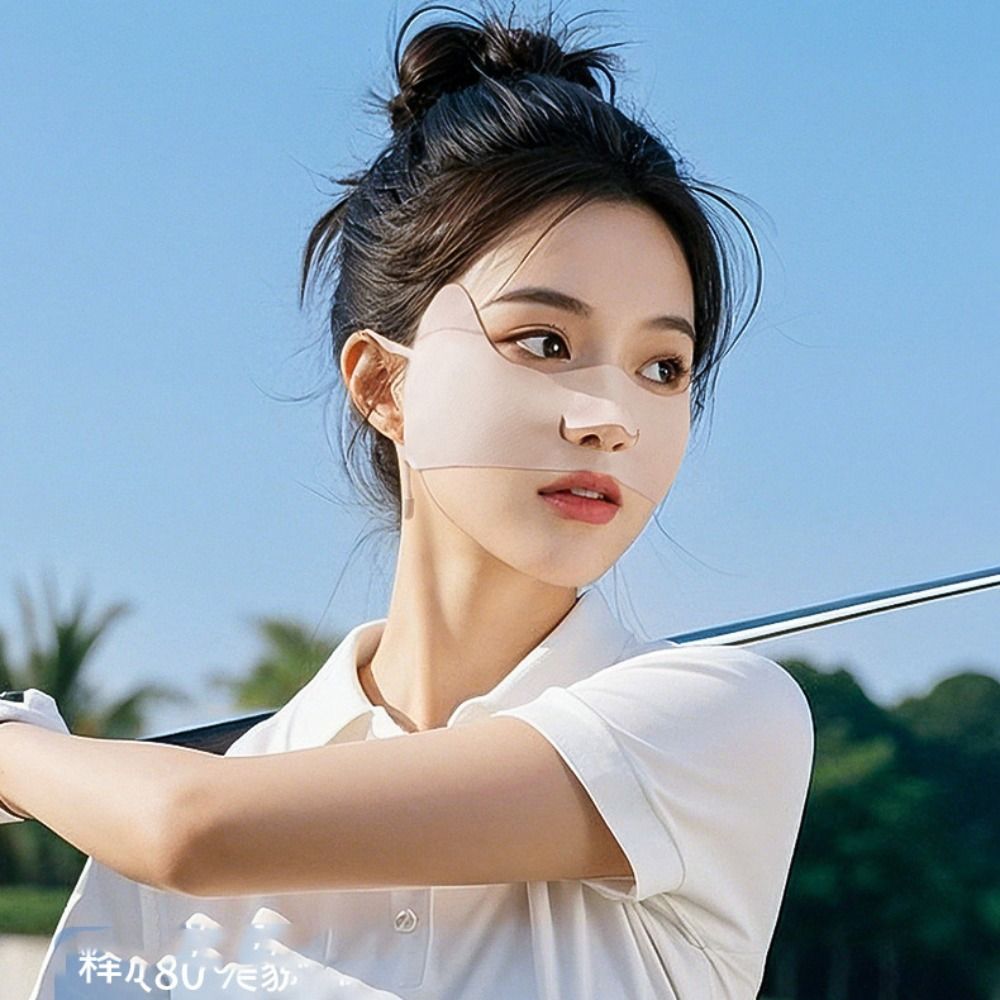 Thin Summer Face Cover Sunscreen Face Scarf Face Gini Mask Elastic Ice Silk Sunscreen Mask  Sports