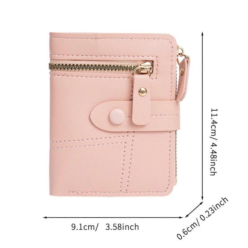 Mode Geldbörse Kleine Kompakte Geldbörse,Damen Kurze Geldbörse,PU Leder Bifold Geldbörsen Kreditkartenhalter Einfache Clutch Geldbörse Burgund