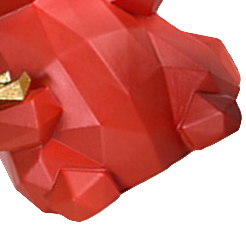 Figurka Kot Szczęścia Styl Geometryczny Żywica Ekologiczna Jaskrawoczerwona Figurka Maneki Neko na Stół