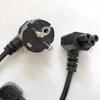 CE Standard EU Power Cord, 3-Pin CEE 7/7 Plug, Schuko Connector, 3-Core Computer Clover Leaf Connector, 90° Angled