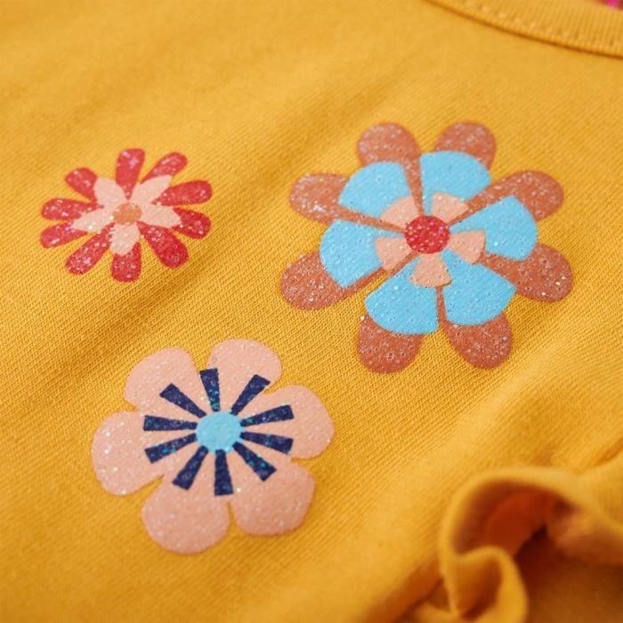 T-shirt enfants à manches longues imprimé floral 2 couleurs et 5 dimensions disponibles
