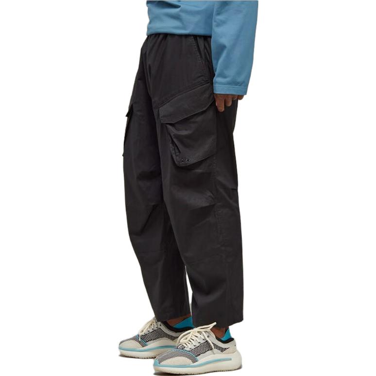 Y-3 Effen Kleur Sport Straight Leg Zakken Losse Casual Broeken Heren Onderkleding Zwart H63028