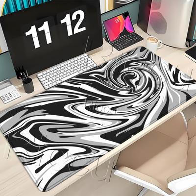 Black and White Strata Liquid Fluid HD Printing Mouse Pad Computer XXL Keyboard Office Gaming Mousepad Keyboards Gamer Desk Mat