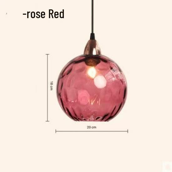 Nordic Minimalist Ripple Glass Pendant Light - Round Ball Design for Bedroom or Restaurant