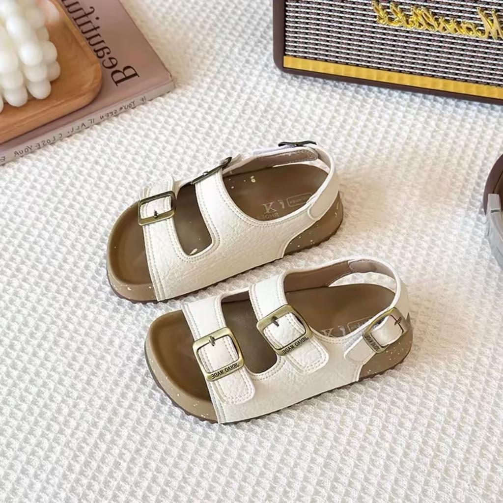 Kids Cork Footbed Sandals Summer Breathable Open Toe Beach Slides Boys Girls Comfortable Casual Shoes