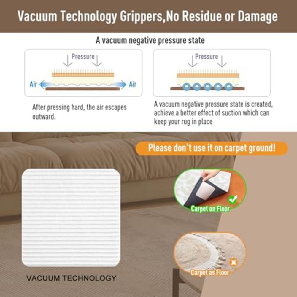 8PCS Carpet Anti-slip Sticker 10*10*0.2cm Carpet Sticky Pads For Home: Secure & No-Trace Floor Protection Homes Accessories