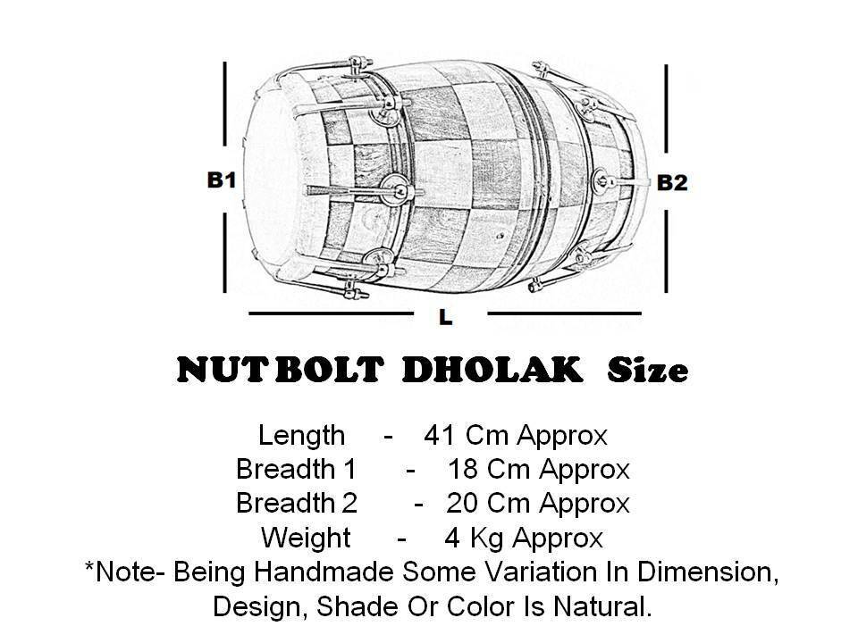 Premium Handmade Dholak/Dholki with Cover – Traditional Indian Folk Percussion Musical Instrument
