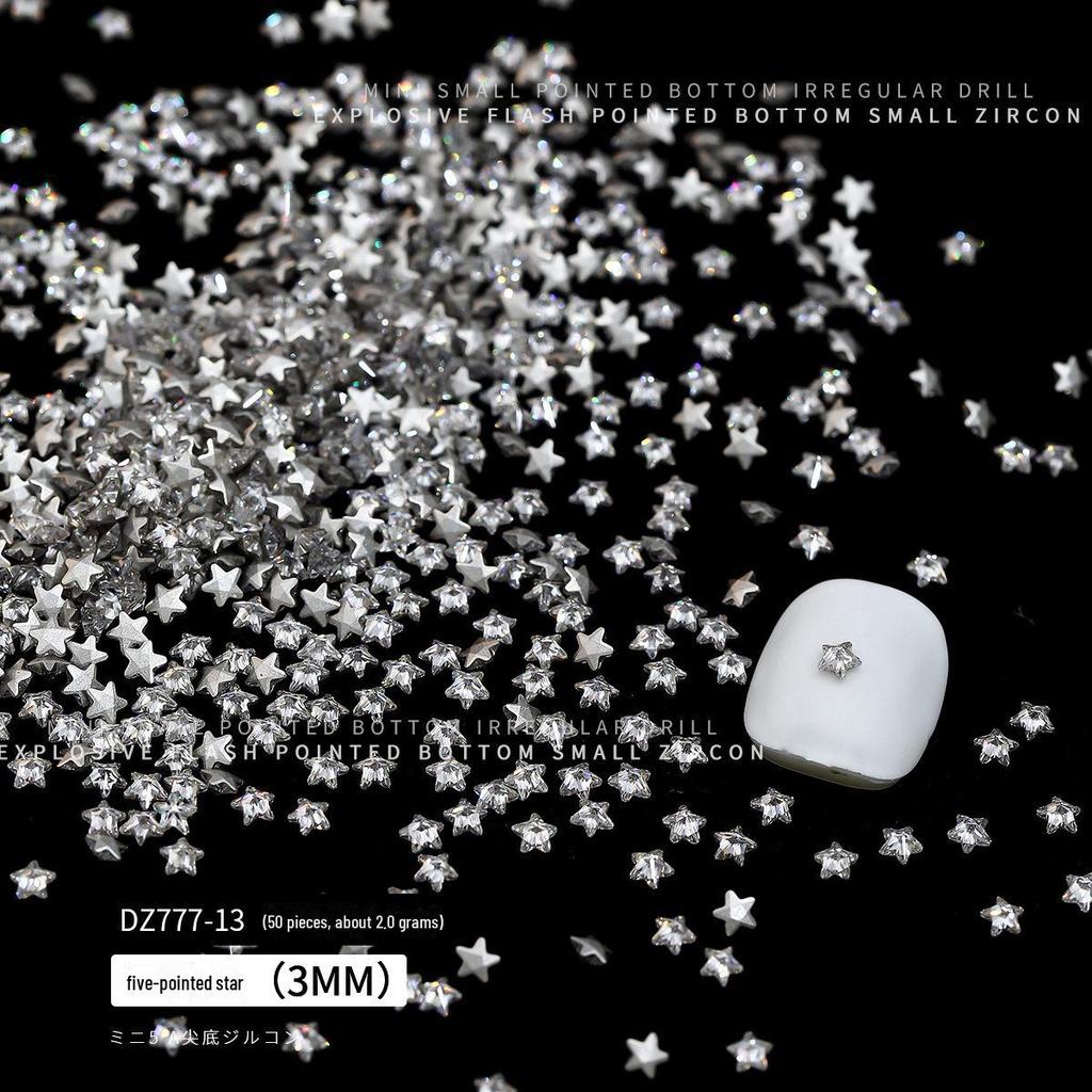 50-Piece Mixed Shape Zircon Manicure Diamonds