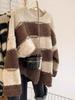 2026 Autumn/Winter Korean Loose Striped Knit Sweater - Versatile, Thick Lazy Style Pullover