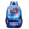 Rainbow Friends Cartoon School Backpack Kids Boys Girls Lightweight Oxford Fabric Bookbag With Ergonomic Shoulder Straps