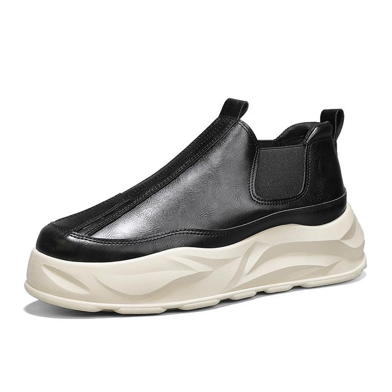 

Retro thick-soled men s high-top shoes autumn and winter glove Martin boots trendy outdoor locomotive shoes leather boots 39 чорний