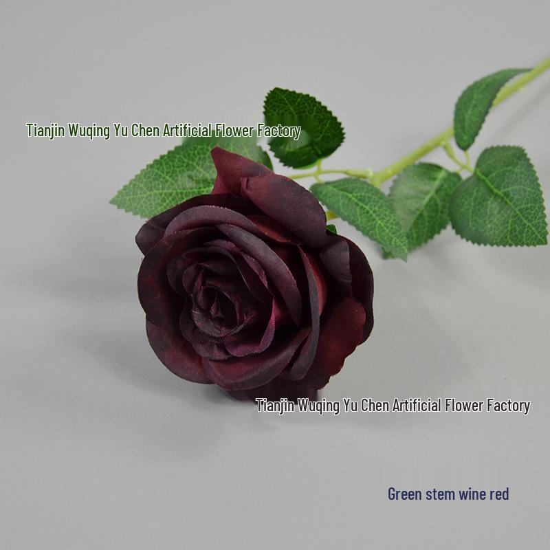 Black Gold Silk Rose Decoration - Single Stem, Hot Selling, Bar Decor