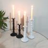 Elegant Gold & Black Iron Roman Column Candlestick for Dining Table