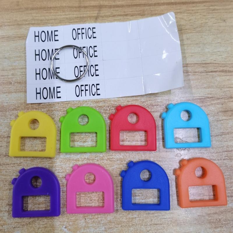 8pcs Colorful Key Covers Key Sleeves for Efficient Key Differentiation with Sturdy Plastic and Accessories